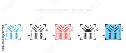 Fingerprint Scan icon design with white background stock illustration