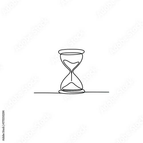 Minimalist Hourglass Illustration A Timeless Reminder of Fleeting Moments and the Urgency of Now A Single Line Drawing