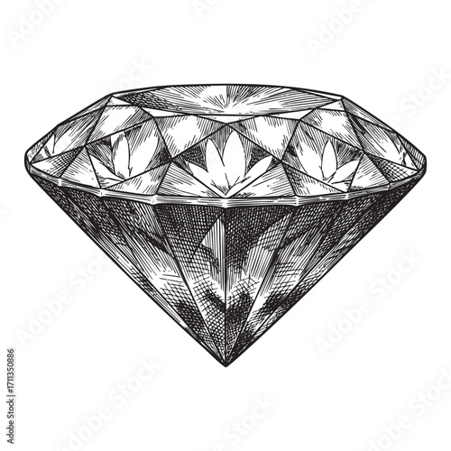 diamond shine engraving vector style