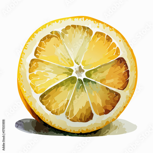graphite pencil sketch vector lemon wedge with stippled rind texture and delicate shading for culinary recipe cards