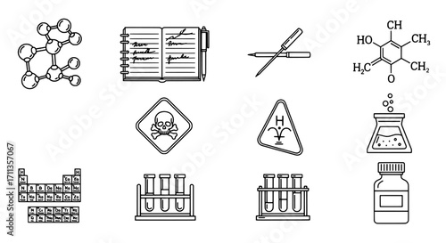 Science and Chemistry Icons A Collection of Scientific Elements