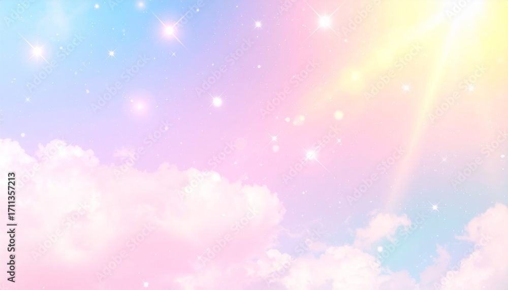 Fototapeta premium パステルカラー 幻想的な空の背景素材