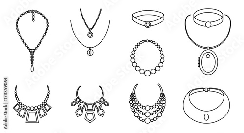 Elegant Necklace Collection Simple Line Art Designs