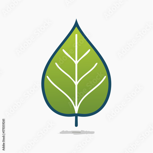 Green Leaf Icon Nature, Ecology, and Environmental Symbol