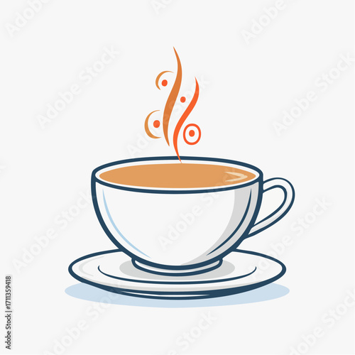 Aromatic Cup of Coffee Warm Drink Illustration