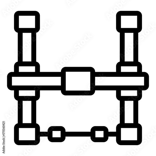 machine motion outline icon for gantry system structure