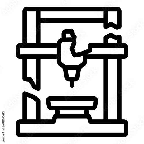 error result outline icon from failed 3d printing output