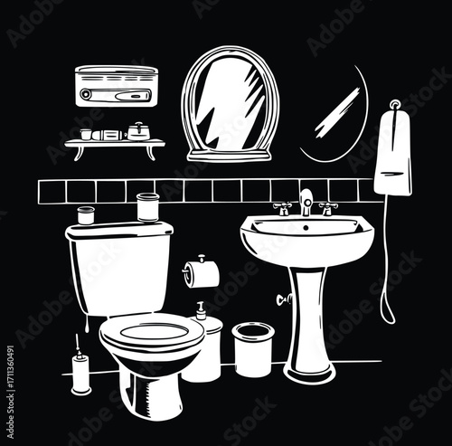 Black and white bathroom pictures 