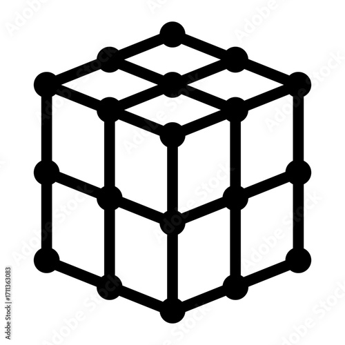 3d mesh modeling glyph icon in rendering software view