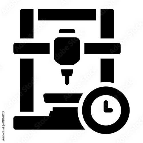 printing duration glyph icon for tracking time usage