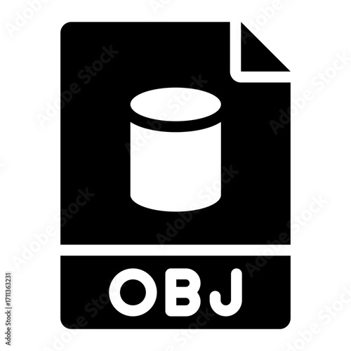 object file glyph icon for exporting 3d model structure
