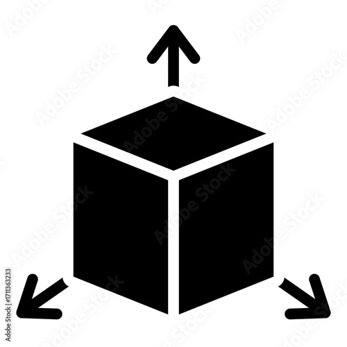 rotating 3d model glyph icon for object preview view