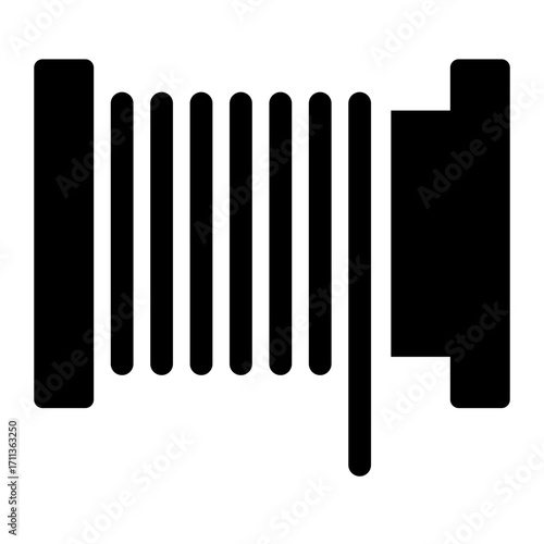 feeding filament glyph icon for 3d printer spool usage