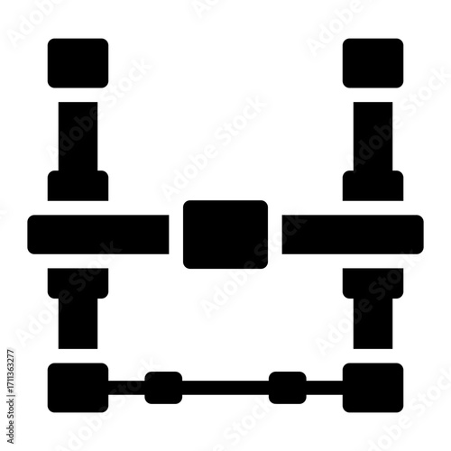machine motion glyph icon for gantry system structure