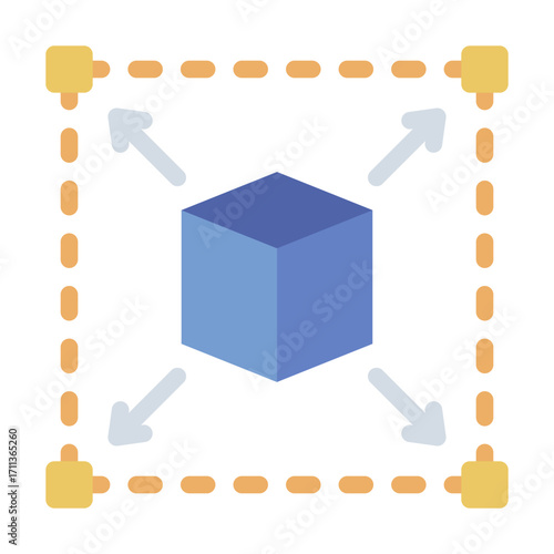 scaling object flat icon in 3d modeling workspace