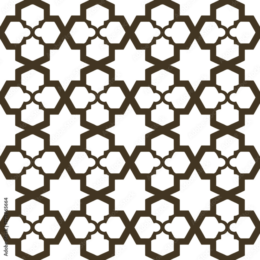 Naklejka premium Seamless black and white Moroccan pattern