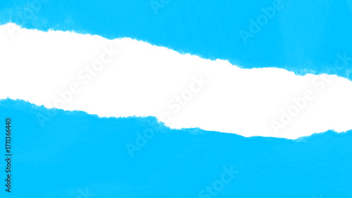 Blue Torn paper frame on transparent background. torn paper texture, ripped of paper designs and jagged paper edges create a raw, artistic look.