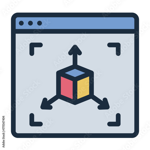 generating 3d model filled line icon for printing object preview