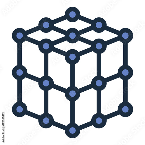 3d mesh modeling filled line icon in rendering software view