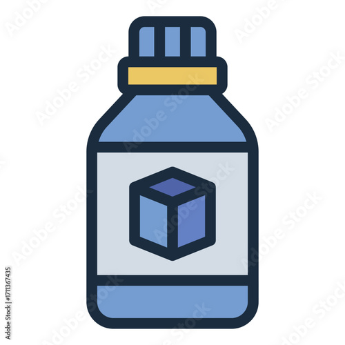 pouring resin filled line icon for 3d printer material setup
