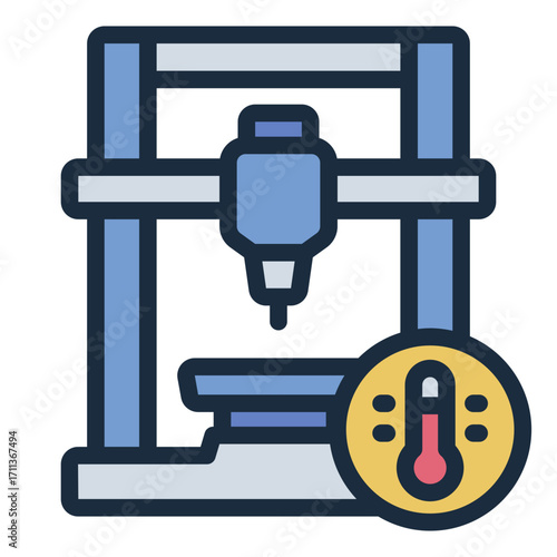 checking heat filled line icon for 3d printer temperature control