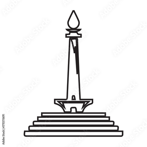 Jakarta Monument Outline