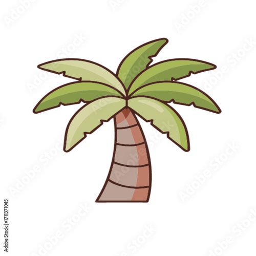 Vibrant palm tree icon for tropical summer vacation branding