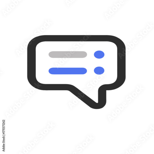 Modern chat bubble icon for communication and messaging apps