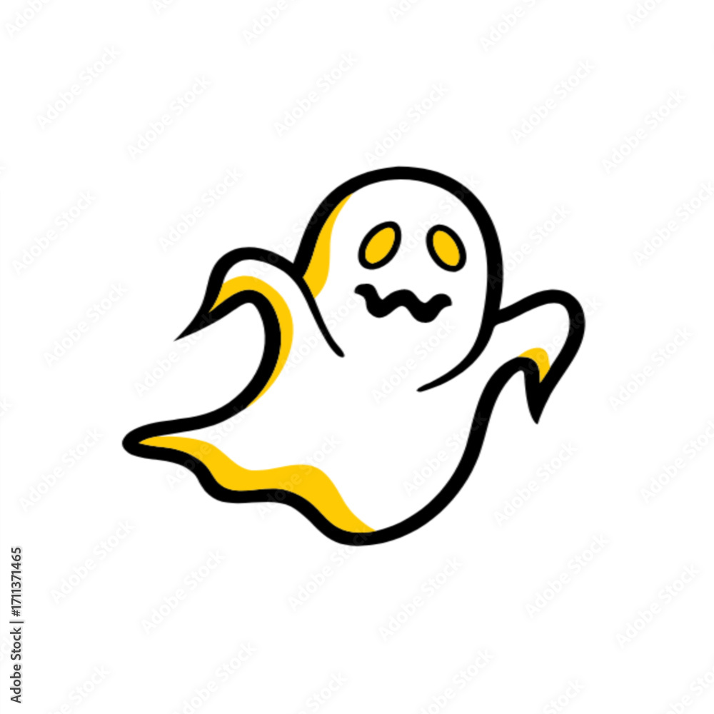 Fototapeta premium Friendly ghost illustration for Halloween fun and spooky themes