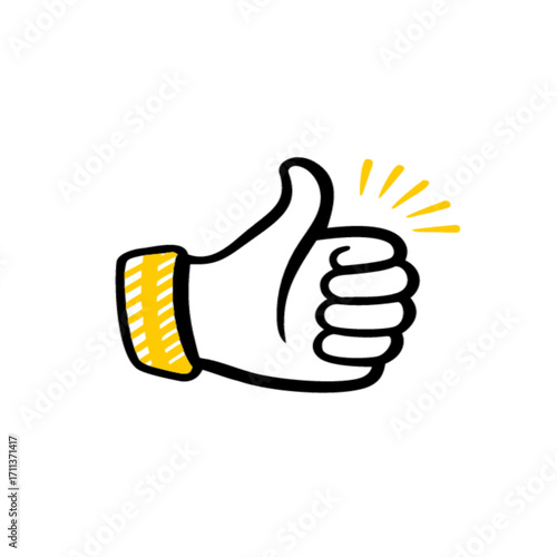 Thumbs up approval gesture for success and agreement