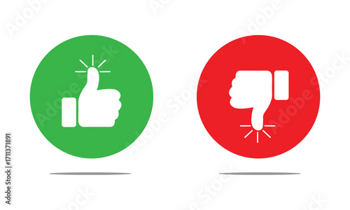 Thumbs up and thumbs down icon. like and dislike symbol. thumbs up and down. vector illustration. Eps 10.