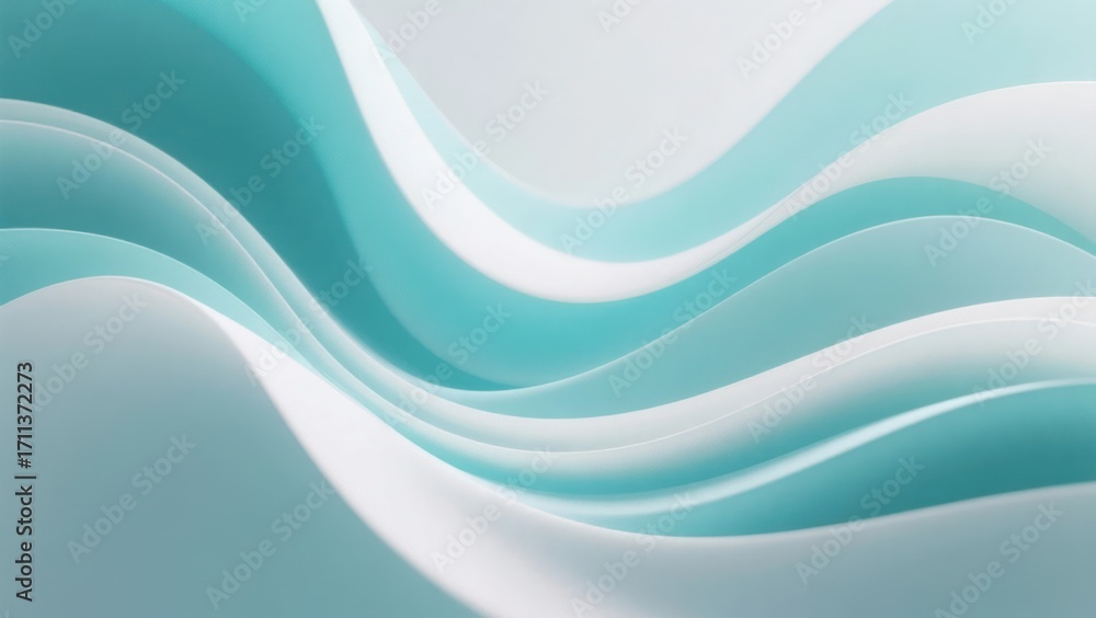 Fototapeta premium Abstract flowing waves in shades of blue and white
