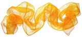 Orange-yellow sheer fabric swirled on white background
