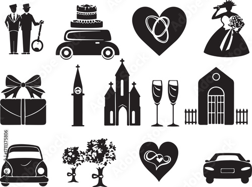 Wedding icons celebrate love, union, and new beginnings