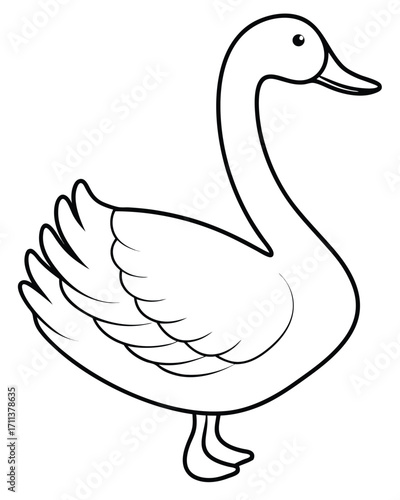 Elegant goose standing profile bird waterfowl