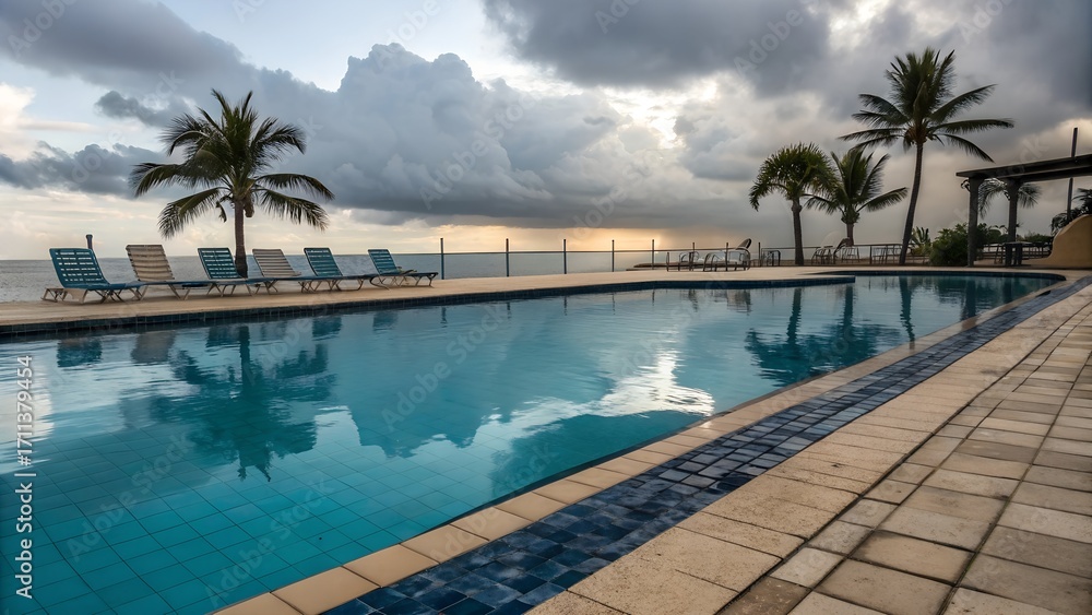 Fototapeta premium swimming pool in the tropical resort
