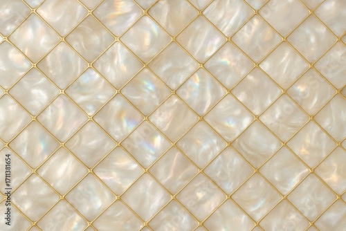 Shimmering pearl mosaic with iridescent reflections creating elegant luxury background for premium branding