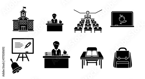 School Vector Icons Education, Learning, and Teaching