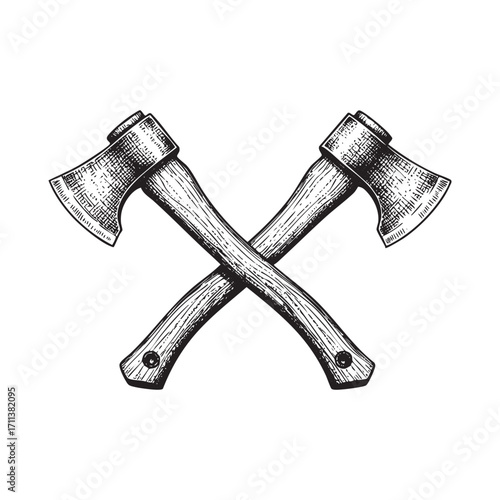 crossed vintage axe