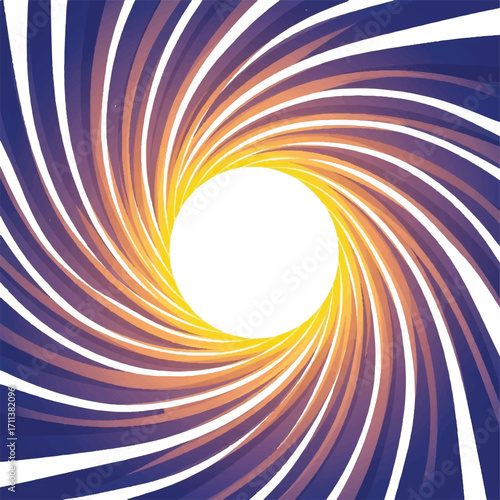 Abstract swirling design with radiating lines converging on a central white circle.