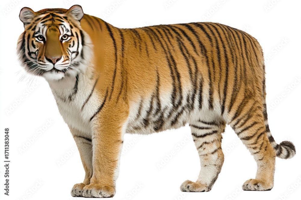Naklejka premium Tiger, digitally altered, side view