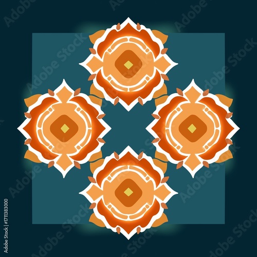 Seamless pattern abstract geometric islamic background boho batik pattern tribal ethnic seamless