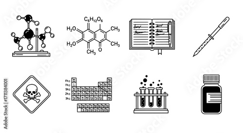 Chemistry Essentials A Collection of Lab Elements and Scientific Tools