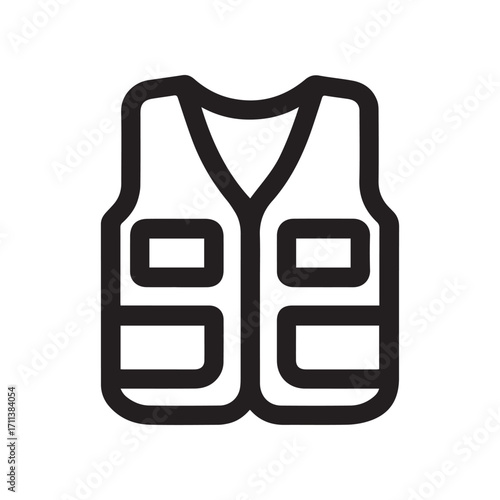 Simple vest icon on white background. Waistcoat symbol