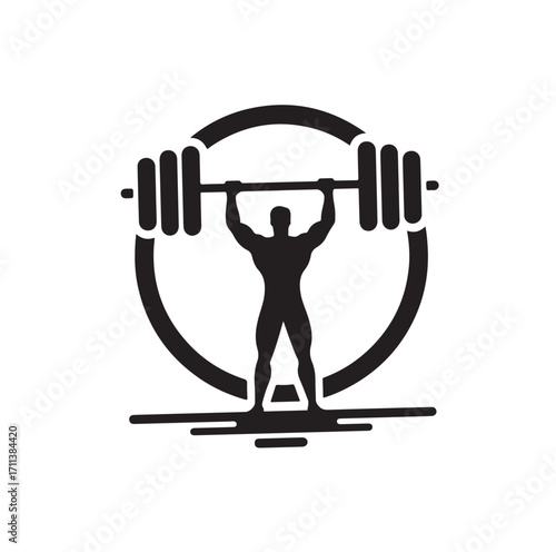 Gym logo and vector silhouette 