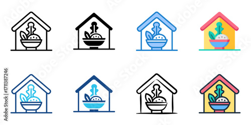 Dairy Delight icon set multiple style collection 
