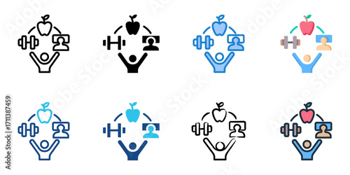 Healthy Habits icon set multiple style collection 
