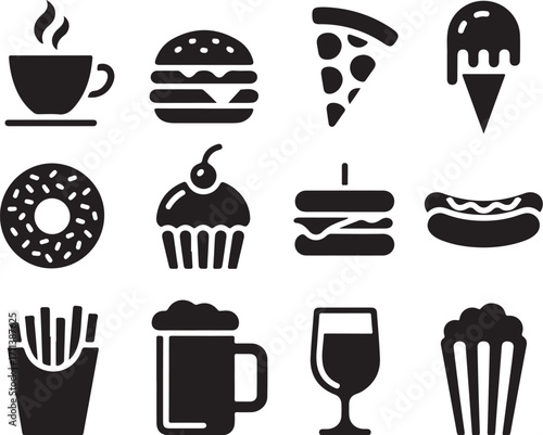 Icon set food and drink icons for quick design