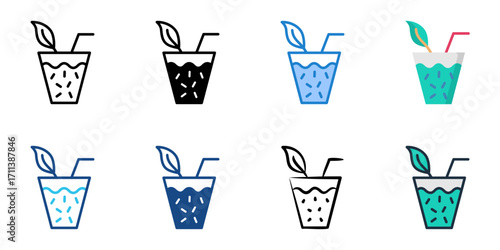 Green Smoothies icon set multiple style collection 
