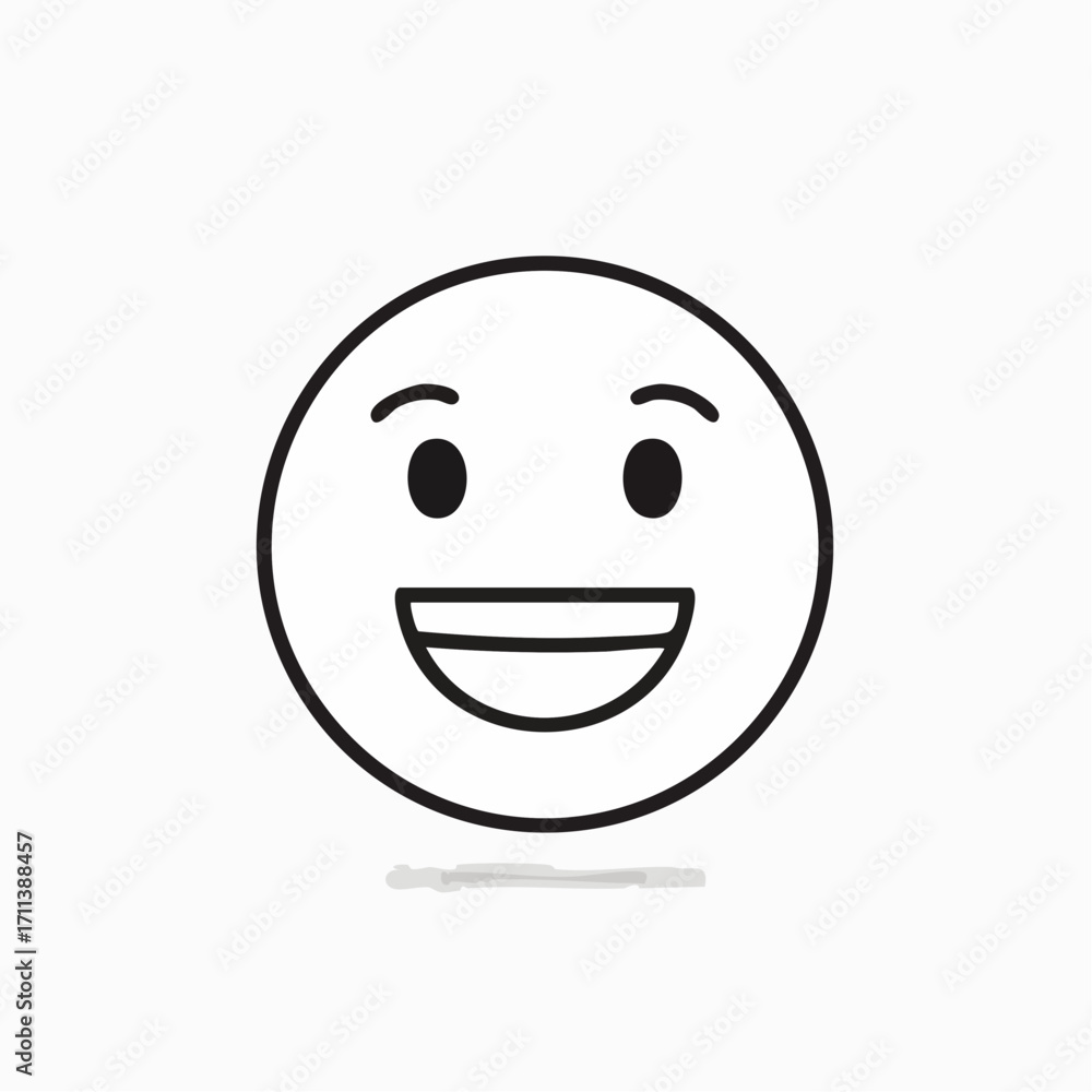 Fototapeta premium Vector illustration of emoji outline with cheerful happy face
